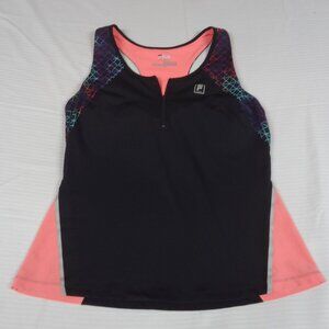 FILA SPORT BLACK PEACH ATHLETIC TANK TOP SHIRT LARGE BUILT IN BRA L13